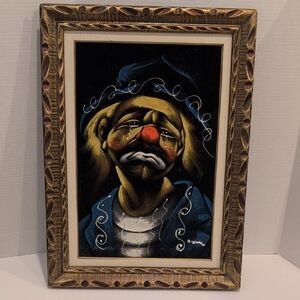 70's Black Velvet Painting Clown